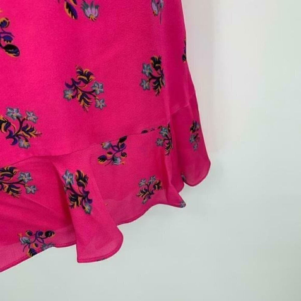 DVF Diane von Furstenberg Ruffle Floating Lily Ranunculus dress shift pink new S - Picture 5 of 7